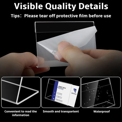 30 PCS Small Acrylic Sign Holder 3.5" x 2", Mini Acrylic Food Sign Labels for Party Buffet, Retail Price Display Holder, Clear Plastic Table Counter Top Stand for Place Cards, Name Card, Wedding Signs