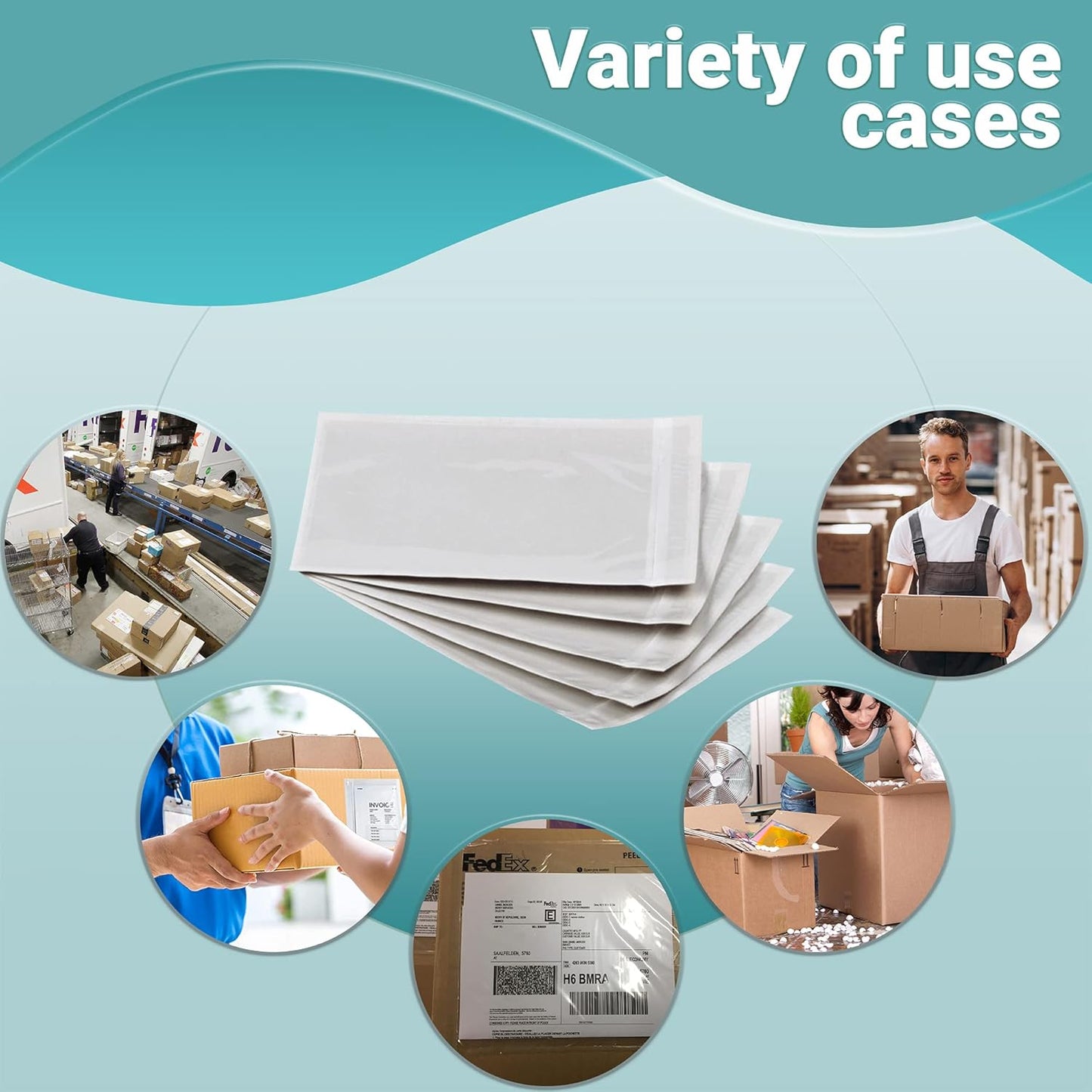 APQ Clear Top Loading Packing List Envelopes, 9.5 x 12 Inches. 500 Pack Packing Slip Envelope Pouches. Self-Seal Plastic Shipping Label Pouches. Durable Packing List Mailing Envelopes for Documents