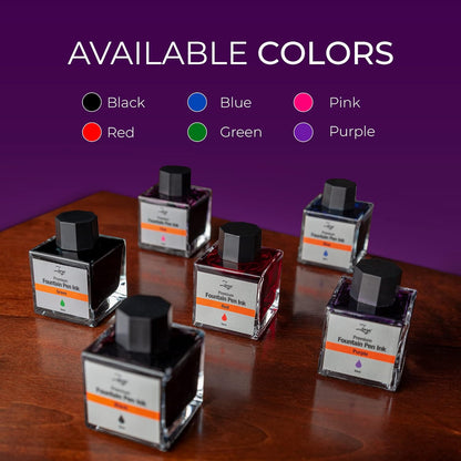 ZenZoi Fountain Pen Ink Bottle 50ml | Premium Designed Bottled Ink for Fountain Pens – Suitable for Calligraphy and All Branded Pens | Quick Drying and Smooth Flow Writing Experience (Purple)