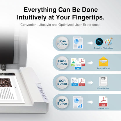 Plustek OS1180 - Flat Scanner for Graphics and Documents in A3 Format, Design Suitable for Libraries, Schools or Small Offices - Scanning A3 Documents in Approximately 9 Seconds