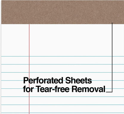 STAPLES 491461 Notepads 5-Inch x 8-Inch Narrow White 50 Sheets/Pad 12 Pads/PK (18592STP)