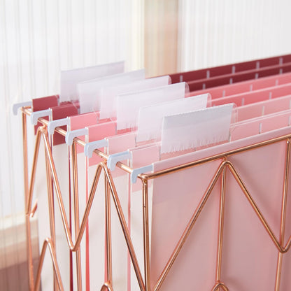 Y YOMA 6 Pack Gradient Hanging File Folders Letter Size Decorative Hanging Folder Pretty File Folder Organizer for Filing Cabinet Office Home with 1/5-Cut Adjustable Tabs, Cute Pink
