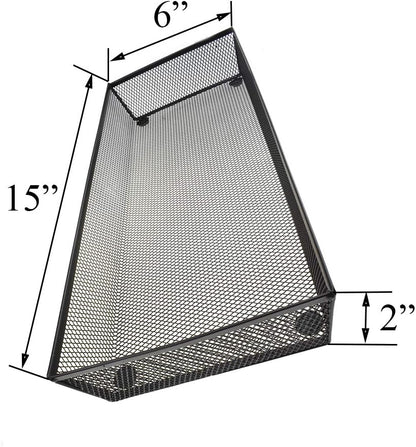 HAHIYO Stackable Mesh Tray Cup 15 x 6 x 2 inches Sturdy Container for Desk Drawer Organizer Collection for Home Office School kitchen Soft Foam Feet No Sharp Edges 1 Pack Black