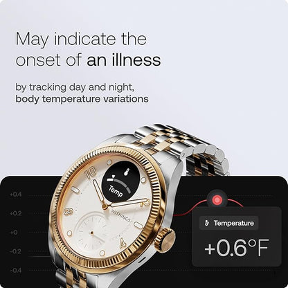 WITHINGS Scanwatch Nova Brilliant - Health Hybrid Smart Watch for Men & Women - SPO2, Temperature Monitoring, Sleep, Respiratory Health, Cycle Monitoring, 30-Day Battery Life, Apple iOS/Android