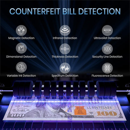 Pro 5500 Money Counter Machine, Mixed Denominations, Professional Value Counting, Counterfeit Detector, Fast & Accurate Cash Counter with 2 Year Warranty