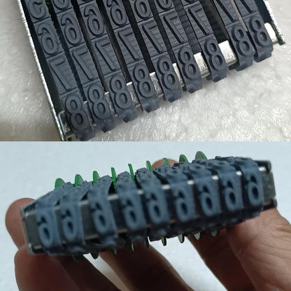 zeng 9 Digit Adjustable Number Stamp, with Number 0-9 and Symbols, Rubber Rolling Office Business Stamp, Supermarket & School Supplies, Multicolor