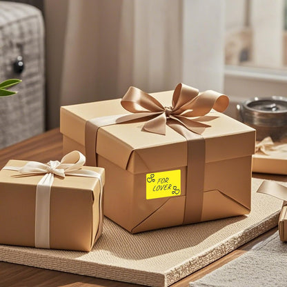 Rectangle Label Stickers 3×2 Inch Vinyl Removable Yellow Sticker Waterproof Writable File Folder Moving Labels for Boxes Home Office Labeling 40 PCS