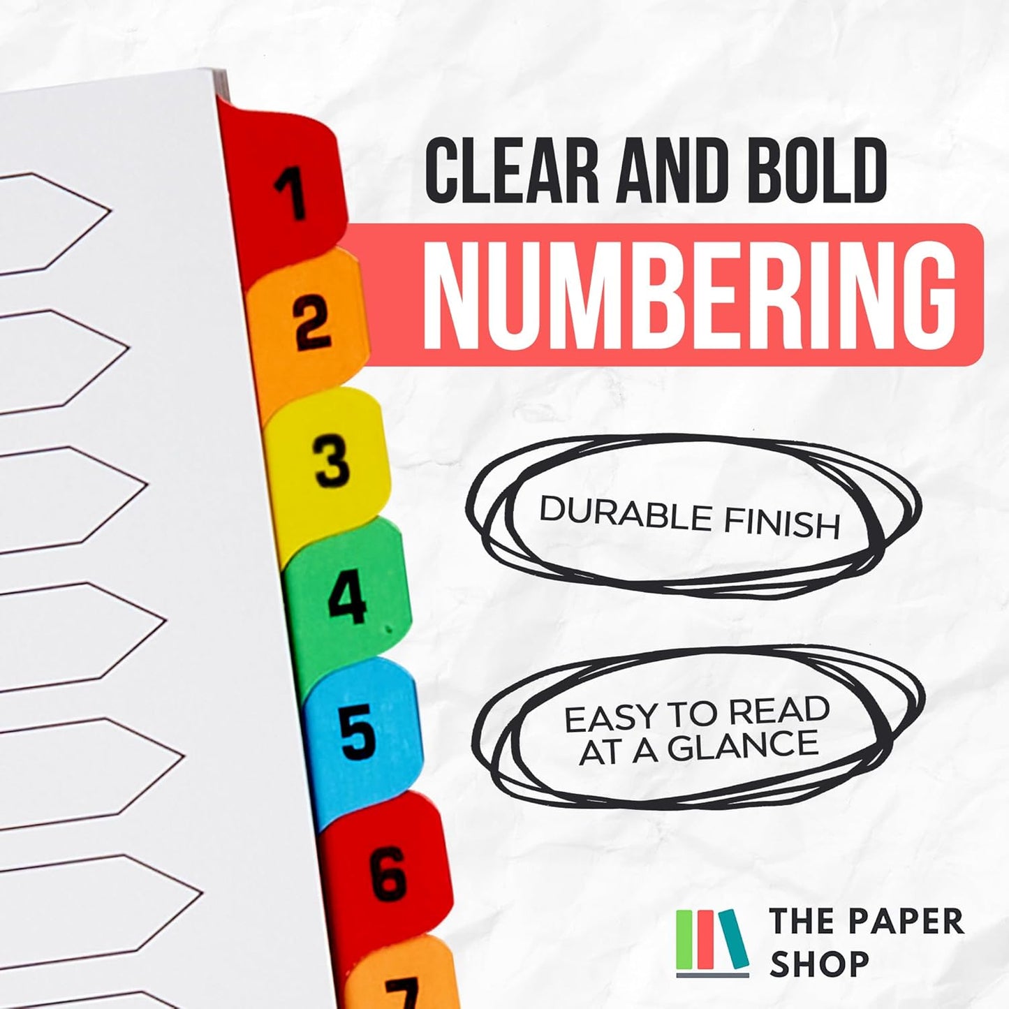 Binder Dividers with Tabs 1-20 Numbered – A4 (10 Pack) | Dividers for 3 Ring Binder | Numbered Tab Dividers for Office, School & Home Organization - The Paper Shop