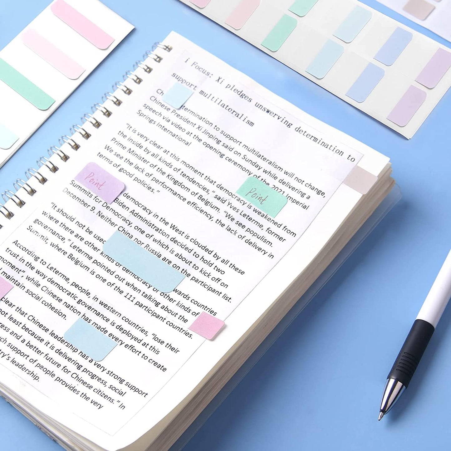 420 pcs Index Tabs, 3 Sizes Colored Page Markers, Writable and Repositionable Book Tabs, Page Tabs for Reading Notes, Books and Classify Files(Light Color)