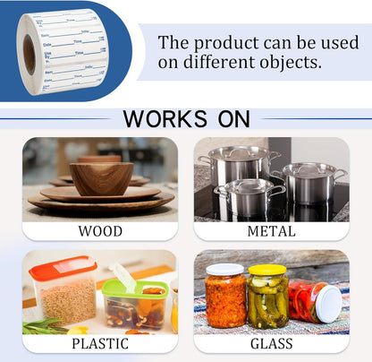 L LIKED 2x1 Dissolvable Labels, 600 Stickers, Use by Food Rotation Labels for Storage and Container (600, Blue)