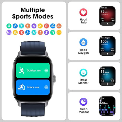 Pedometer Watch No APP/Phone Required, Waterproof Fitness Tracker Watch with Heart Rate Monitor, Large Screen with Pedometer, Sleep Tracking, Calories & Step Counter, Smart Watches for Women Men