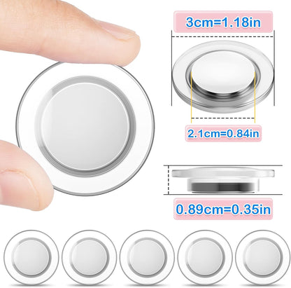 Grtard 45 Pcs Magnets for Whiteboard, Round Refrigerator Magnets Fridge Magnets Whiteboard Magnets, Dry Board Decorative Magnets Teacher Supplies for School, Home, Office (Clear, 3cm/1.18 inch)