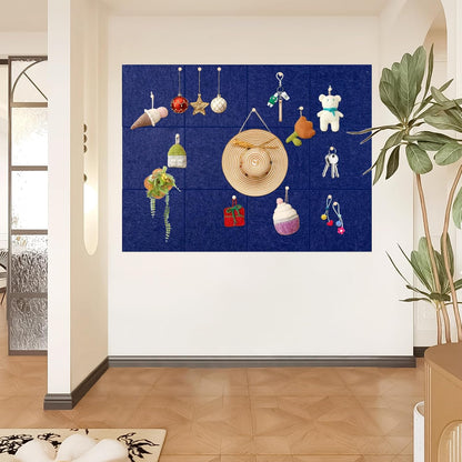 Large Cork Board Alternative, 12 Pack Felt Board with Safe Removable Adhesive Tabs Felt Wall Tiles, Large Cork Boards for Walls, Cork Board for Home Office, Pin Boards for Walls, Royal Blue