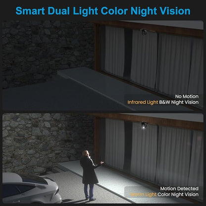 Anpviz 4K 8MP PoE Security IP Camera Outdoor, AI Human Vehicle Detection, 100FT Smart Dual Light Color Night Vision, Built-in Mic, 2.8mm Lens, IP66 Waterproof, NDAA Compliant, Black (U Series)