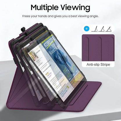 Fintie Case for Samsung Galaxy Tab A9 Plus/A9+ 5G 11 Inch 2023 Model (SM-X210/X216/X218), Multi-Angle Viewing Smart Stand Back Cover with Pocket Auto Wake/Sleep, Purple