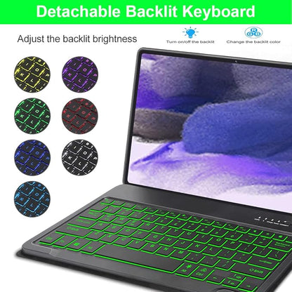 Keyboard Case for Samsung Galaxy Tab S10+ Plus/ S9FE Plus/ S9 Plus/ S9+/ S8+/S8 Plus/ S7 FE/S7 Plus/S7+ 12.4 Inch, Smart Wireless Bluetooth Keyboard Case Cover with Pen Holder(Black)