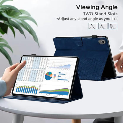 Case for Samsung Galaxy Tab S10 Lite/S10 Fe/S9 Fe 10.9" /S9 11" Tab Cases Multi-Angle Viewing Smart Stand with Pocket Auto Wake/Sleep PU Leather Tablet Flip Folio Cover Blue