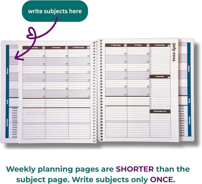 Order Out Of Chaos Academic Planner 2025-2026 Daily Weekly and Monthly Calendar, School Agenda Book, July 2025-June 2026 planner 8.5x8.25 Homework Organizer (Raspberry)