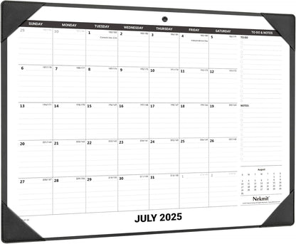 Nekmit Large Desk Calendar 2025-2026 with Desk Protecting Pad, Runs from Jul 2025 - Dec 2026, Office Supplies 21" x 16 1/2" Desktop Calendar for Life Planning or Organizing