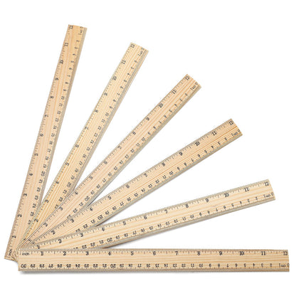 10 Pack Wooden Ruler 12 Inch Rulers Bulk Wood Measuring Ruler Office Ruler 2 Scale