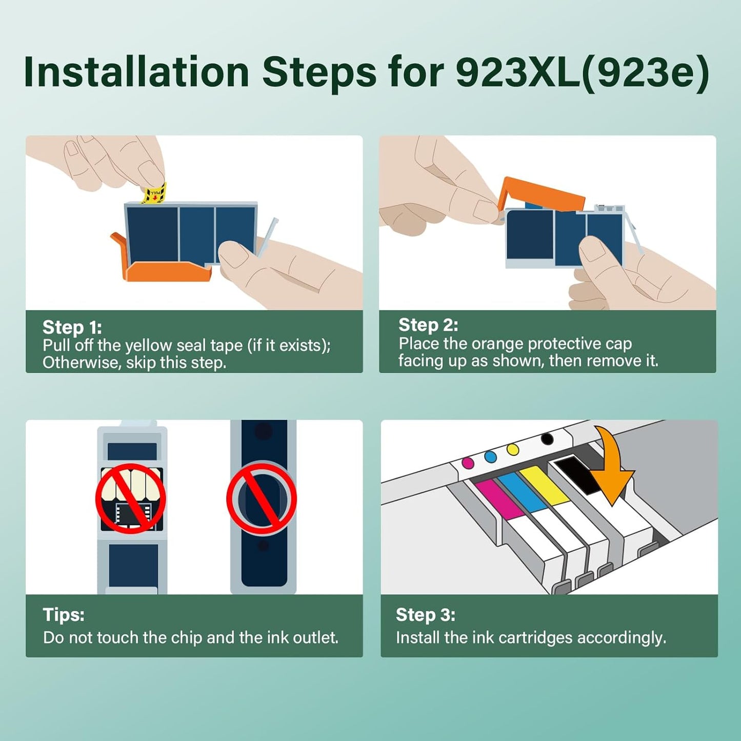 923XL 923 8130e Ink Cartridges Combo Pack: Replacement for HP 923e 923XL 923 Ink Cartridges for HP Printers OfficeJet Pro 8130e 8135e 8138e 8139e 9130 8122e 8120 8124e 8125e 8132e Printer