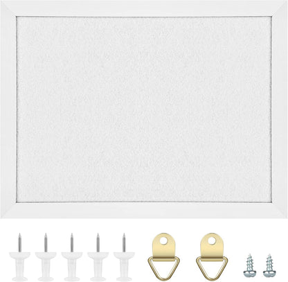 TORASO Cork Board Bulletin Board, Cork Boards for Walls with Pins, Eye Bolts, gaskets, Screws, Pin Board for Office, School and Home (White, 11“x14.5” - 1p)