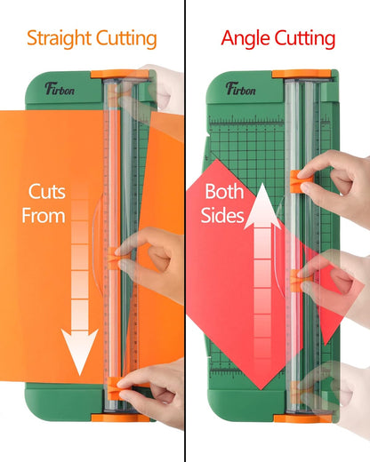 Firbon Green A4 Paper Cutter 12 Inch Titanium Straight Paper Trimmer with Side Ruler for Scrapbooking Craft, Paper, Coupon, Label, Cardstock