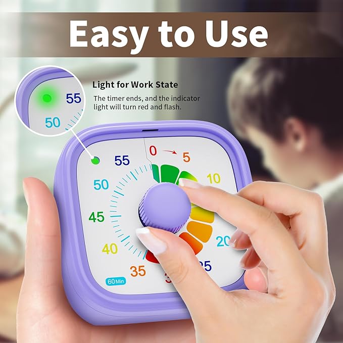 Potty Training Timer- Replace Potty Watch for Toddler Girls Boys, 60-Minute Countdown Viaul Timer with Ring Vibration Reminder for Kids Cultivate The Sense of Time Get to Know Time