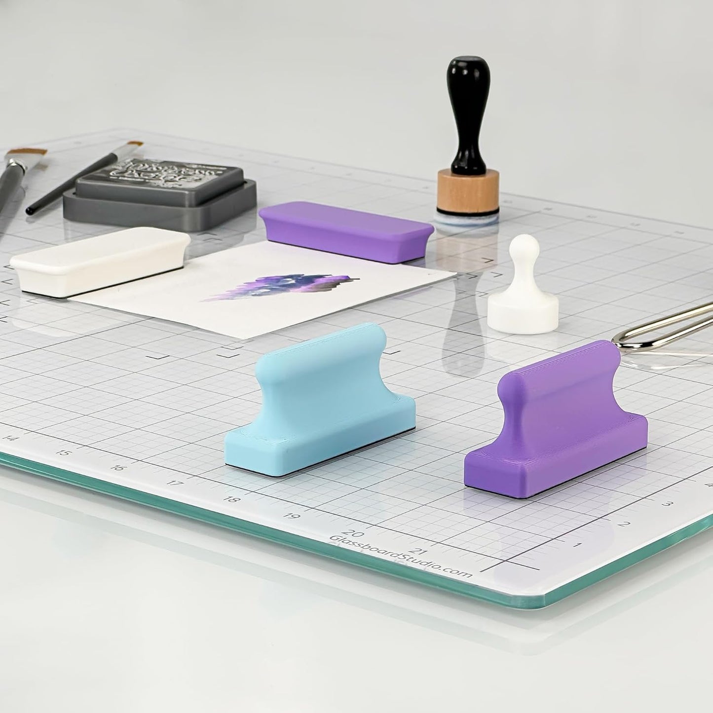 Glassboard Studio Mega Magnets - Neodymium - Heavy Duty, Colorful, Ergonomic, Ideal for Crafting, Quilting, and as Magnetic Knife Holders (12, Ice Blue Pawn)