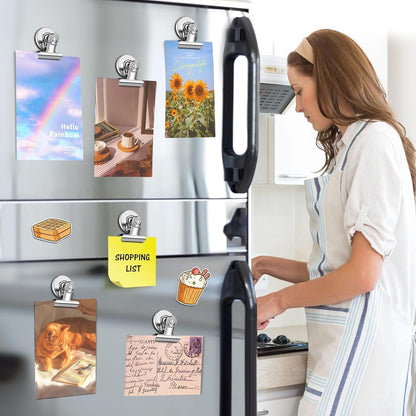 200 Pack Strong Magnetic Clips, Fridge Magnets Refrigerator Magnets, Clip Magnets for Whiteboard, Magnet Clips for List Display Paper Fasteners on Home Office Teaching (Silver)