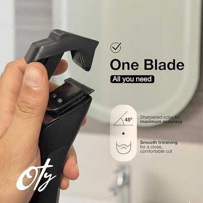 Oty Beard Trimmer for Men Adjustable - Waterproof Cordless Hair Clippers with 20-Length Dial, Stainless Steel Blades, LED Display & Travel Lock - Rechargeable Grooming Kit – Ideal Gift for Me