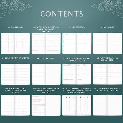 Legend Planner PRO Hourly Schedule - Weekly & Daily Organizer with Time Slots. Appointment Book Journal for Work & Personal, A4 (Viridian Green)