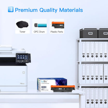 LxTek 069H Toner Cartridge Set MF753Cdw | Replacement for Canon 069H 069 Toner 4 Pack for Canon ImageCLASS MF753Cdw MF751Cdw LBP674Cdw Printer，4 Pack 069 Toner