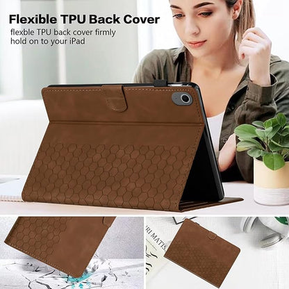 Case for Samsung Galaxy Tab S10 Lite/S10 Fe/S9 Fe 10.9" /S9 11" Tab Cases Multi-Angle Viewing Smart Stand with Pocket Auto Wake/Sleep PU Leather Tablet Flip Folio Cover Brown