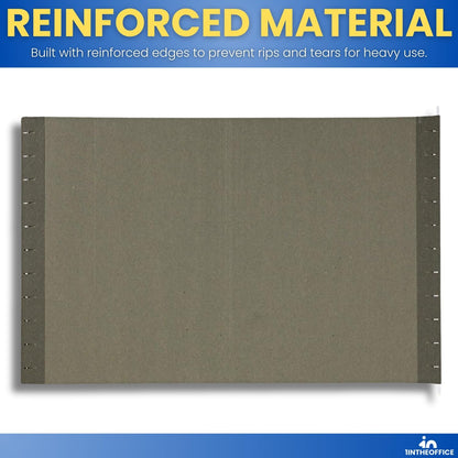 1InTheOffice Green Hanging File Folders Letter Size, Hanging Organizer File Folders, File Cabinet Folders, 1/5 Tabs, 11 pt, 50 Pack