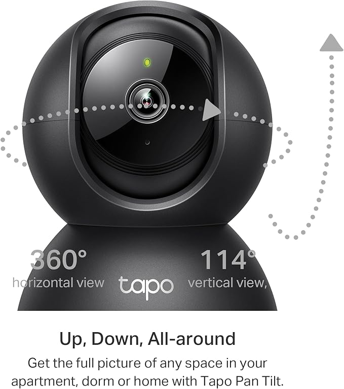 Tapo TP-Link 2K Pan/Tilt Indoor Security Camera for Baby Monitor, Pet Camera, Motion Detection & Tracking, 2-Way Audio, Cloud & SD Card Storage, Works w/Alexa & Google Home, Black, C211(2-Pack)