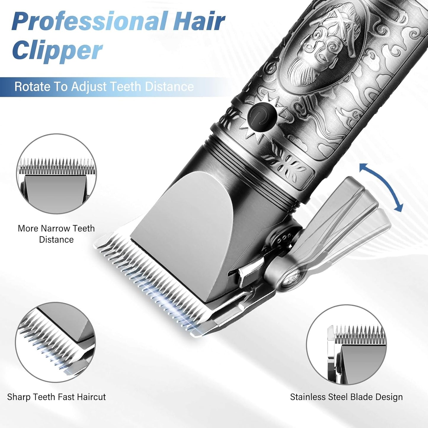 GSKY Professional Hair Clippers, Men's Beard Trimmer & Grooming Kit with Electric Razor, Clippers & Trimmers Set, Hair Cutting Machines
