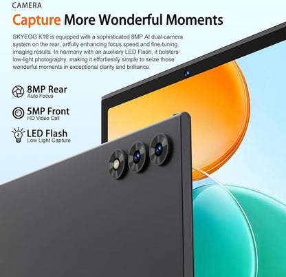2025 Android 15 Tablet 10.1 Inch Tablets, 30GB RAM 128GB ROM 1TB Expand, 8000mAh Battery, BT5.0, 2.4/5G Wi-Fi 6, Metal Body with Keyboard & Mouse, Gemini AI, Widevine L1 HD IPS Display - Black