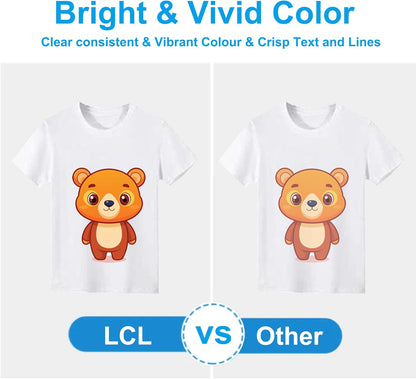 LCL 400ML Sublimation Ink Refilled Bottles Compatible with ET-2400 ET-2720 ET-2800 ET-2803 ET-2760 ET-2820 ET-2850 ET-3710 ET-4760 ET-15000 ST-4000 Inkjet Printers Heat Press Transfer on Mugs T-Shirts