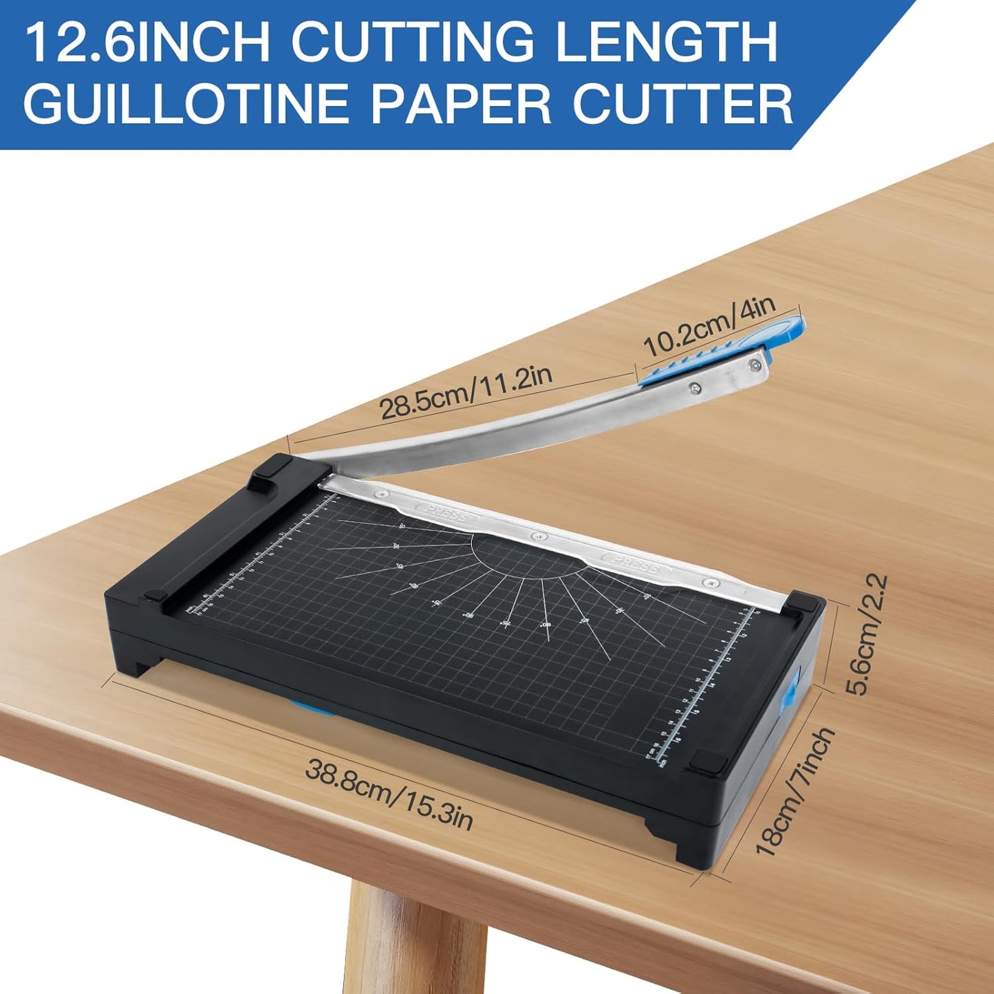 2-in-1 Paper Cutter Set – Guillotine & Rotary Paper Trimmer with Precision Grid, Safety Guard & Sharp Blade – Ideal for A4 Documents, Photos, Office & Craft Use