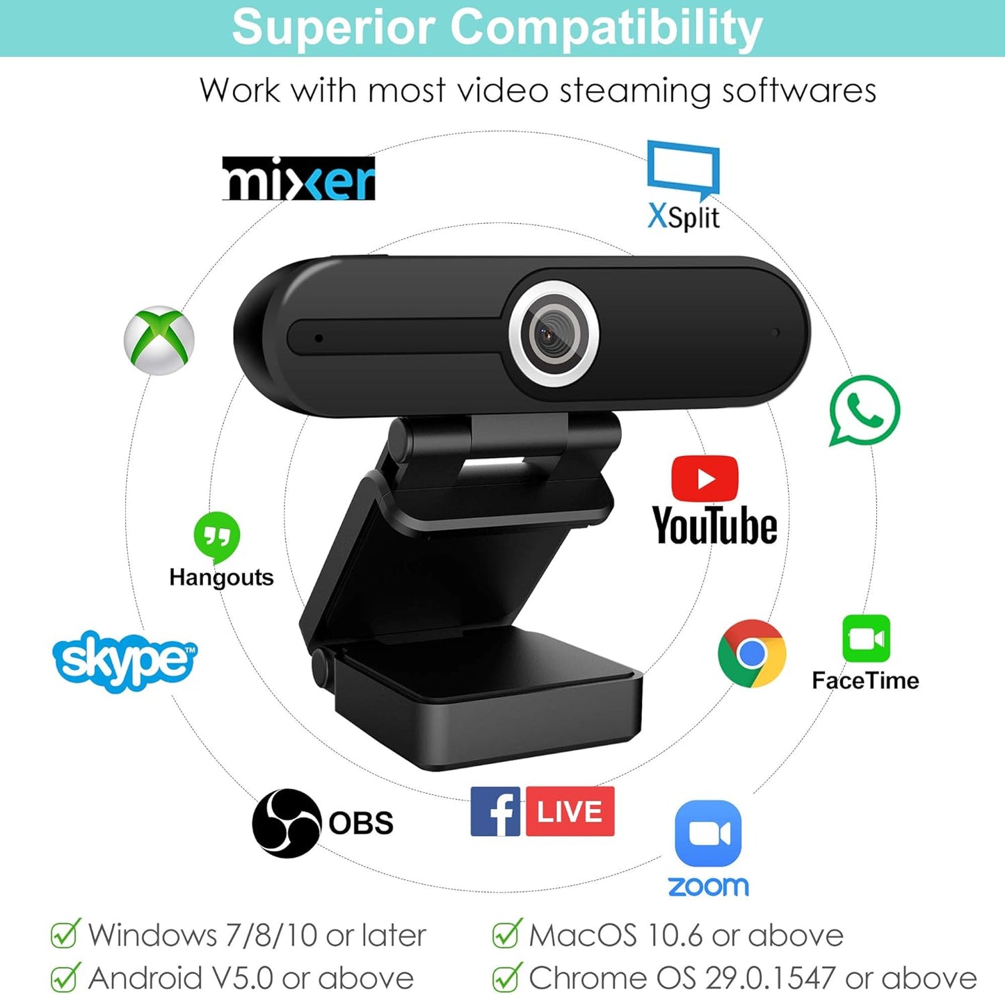 UHD 4K Webcam with Microphone: 8MP USB Computer Web Camera with Privacy Shutter and Tripod, External Webcam Pro Streaming Webcams PC Cam w/Mic Noise Reduction for Winsdows Mac OS Desktop Laptop