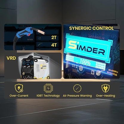SSIMDER MIG Welder 200A Plasma Cutter Welder Combo With 18PCS 15AK MIG Consumables 10 in 1 Multiprocess Welder Pulse MIG/Gas MIG/Flux Core/HF TIG/Stick/Cut Aluminum Welder for Home DIY Outdoor