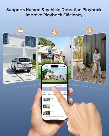 SANNCE 2K 3MP PoE Security Camera System, 8CH 6MP Surveillance NVR with 4PCS 3MP HD Weatherproof Cameras with H.265 Video Compression, Smart IR LED, APP Push Alert, Remote Access (Without HDD)