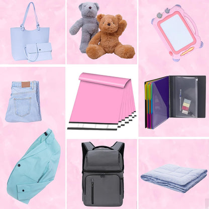 Large Poly Mailers 19x24 Inch 100 Pack, Shipping Bags for Clothing with Self-Sealing Tear-Resistant, Waterproof Poly Bags, Mailing Envelopes for Small Business (Pink)