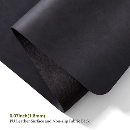 Distressed Leather Desk Mat - Non-Slip PU Desk Pad for Office and Home - Desk Organization and Accessories - Ideal for Large Mouse Pad and Desk Mats on Top of Desks(Charcoal Black,27.6"x 13.8")