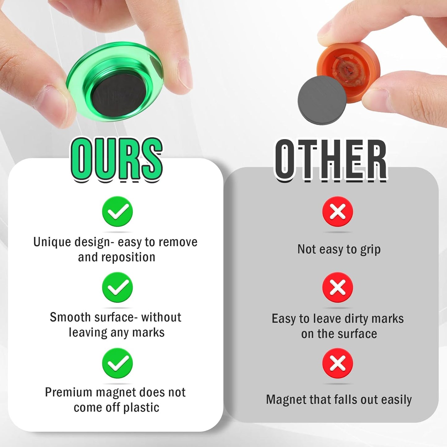 VNDUEEY 45 Pcs Whiteboard Magnets, Round Fridge Magnets Refrigerator Magnet, Mini Magnet Teacher Supplies for School, Home, Office, Dry Board (Assorted Color, 3cm/1.18 inch)