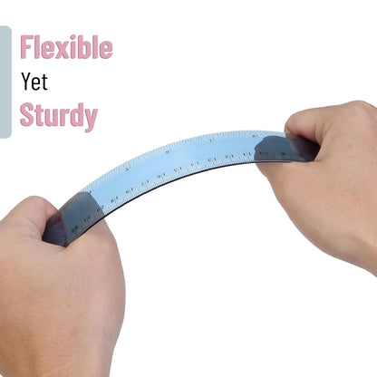 Mr. Pen- Plastic Rulers, 12 Inch, 6 Pack, Morandi Colors, Metric & Imperial, Clear Ruler Set