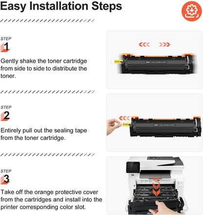 v4ink 206X 206A Toner Cartridge 4 Pack High Yield (Latest Upgraded Chip) Compatible Replacement for HP 206X W2110X W2111X W2112X W2113X use with Color Pro M255dw MFP M283fdw M283cdw M282nw Pirnter