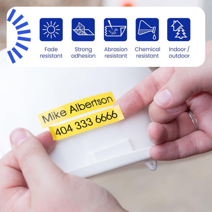 Brother Genuine P-Touch TZe, White Print on Clear, Strong Adhesive Laminated Label Tapes (TZeS135), ~1/2in x 26.2ft (12mm x 8m) for Select P-Touch Label Makers, Water-Resistant, Extra-Strength