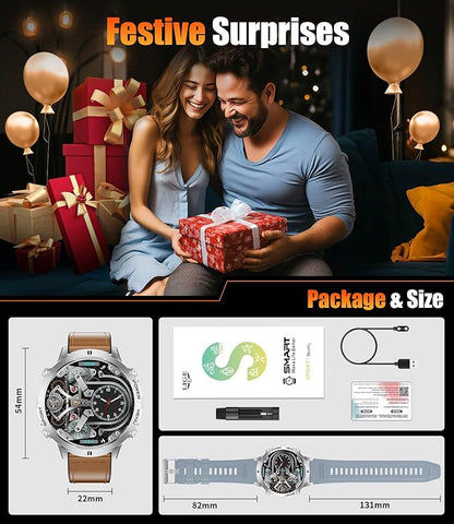 LIGE Smart Watches with 900mAh Battery,1.73" AMOLED relojes para Hombres with Bluetooth Call,110+Sports Mode Tactical Fitness Watch/Heart Rate Sleep Health Monitor/Android iOS Smart Watch